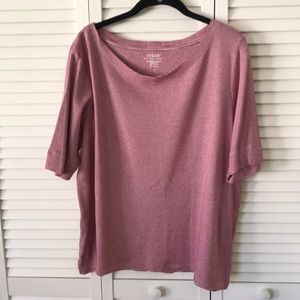 CHICO’S red striped cotton T-shirt, short sleeves, nautical classic Size 3 Large